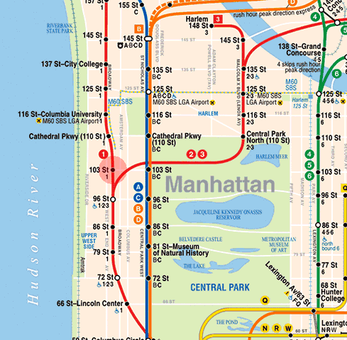 103rd Street station map - New York subway