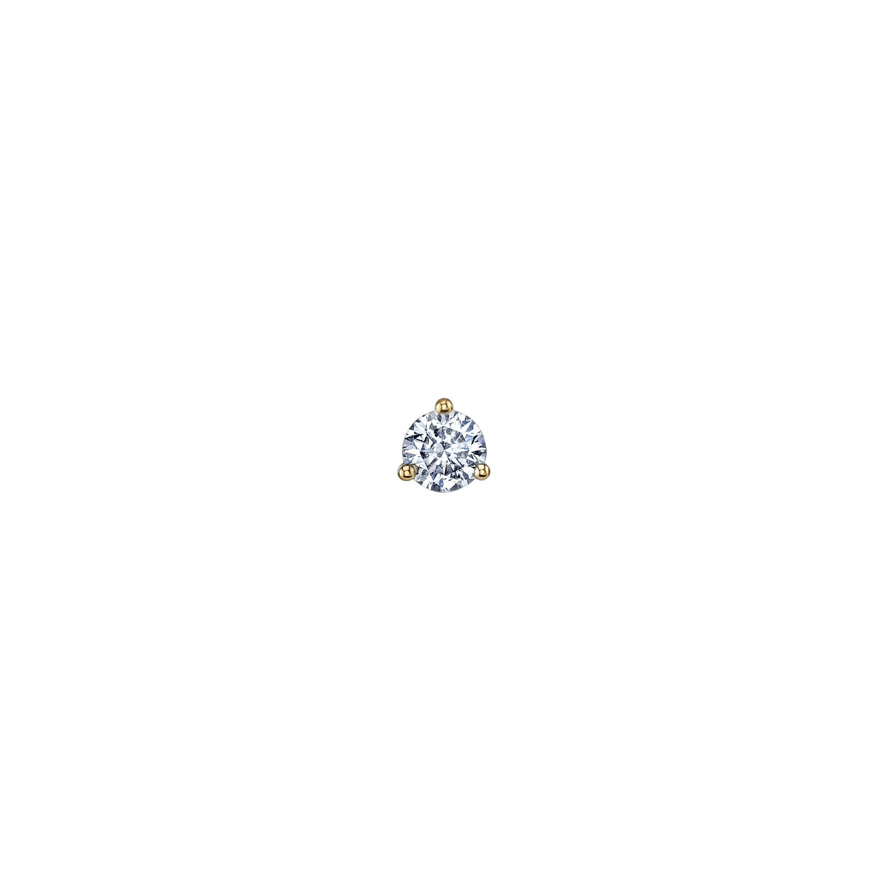 Round Stud #3 - White Diamond / 14k Yellow Gold – The Last Line