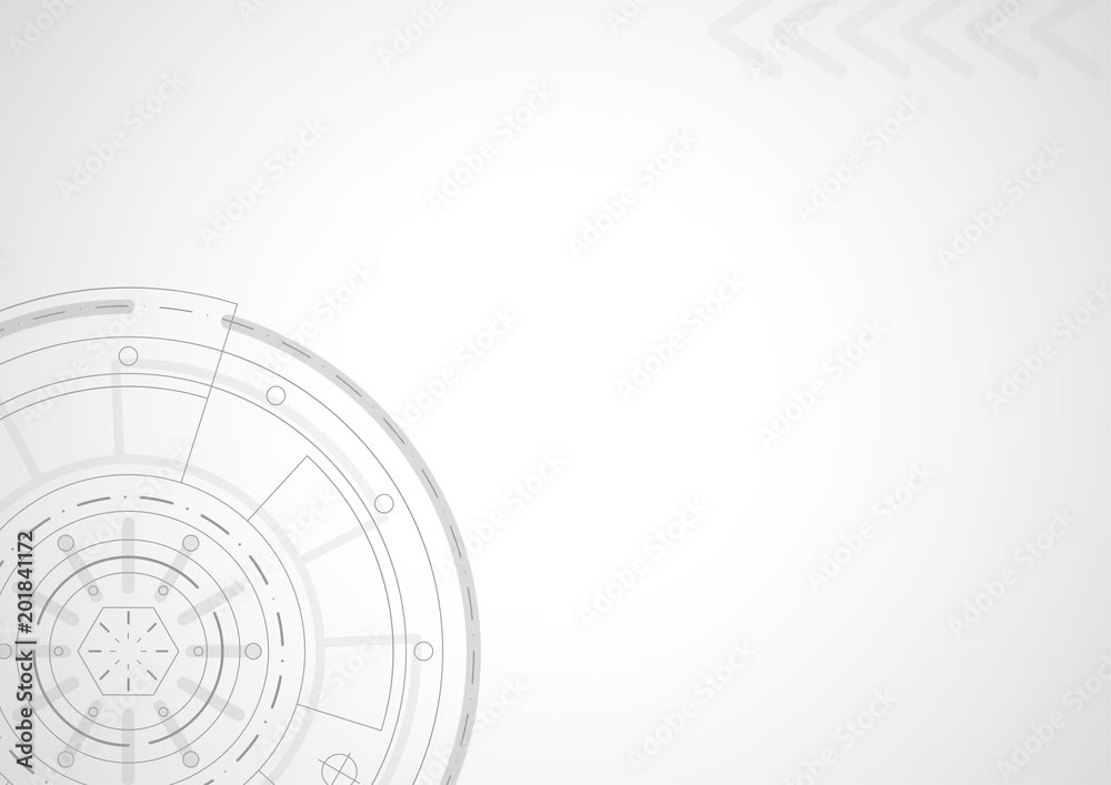 Abstract technology background. Modern technology concept. Gray lines ...