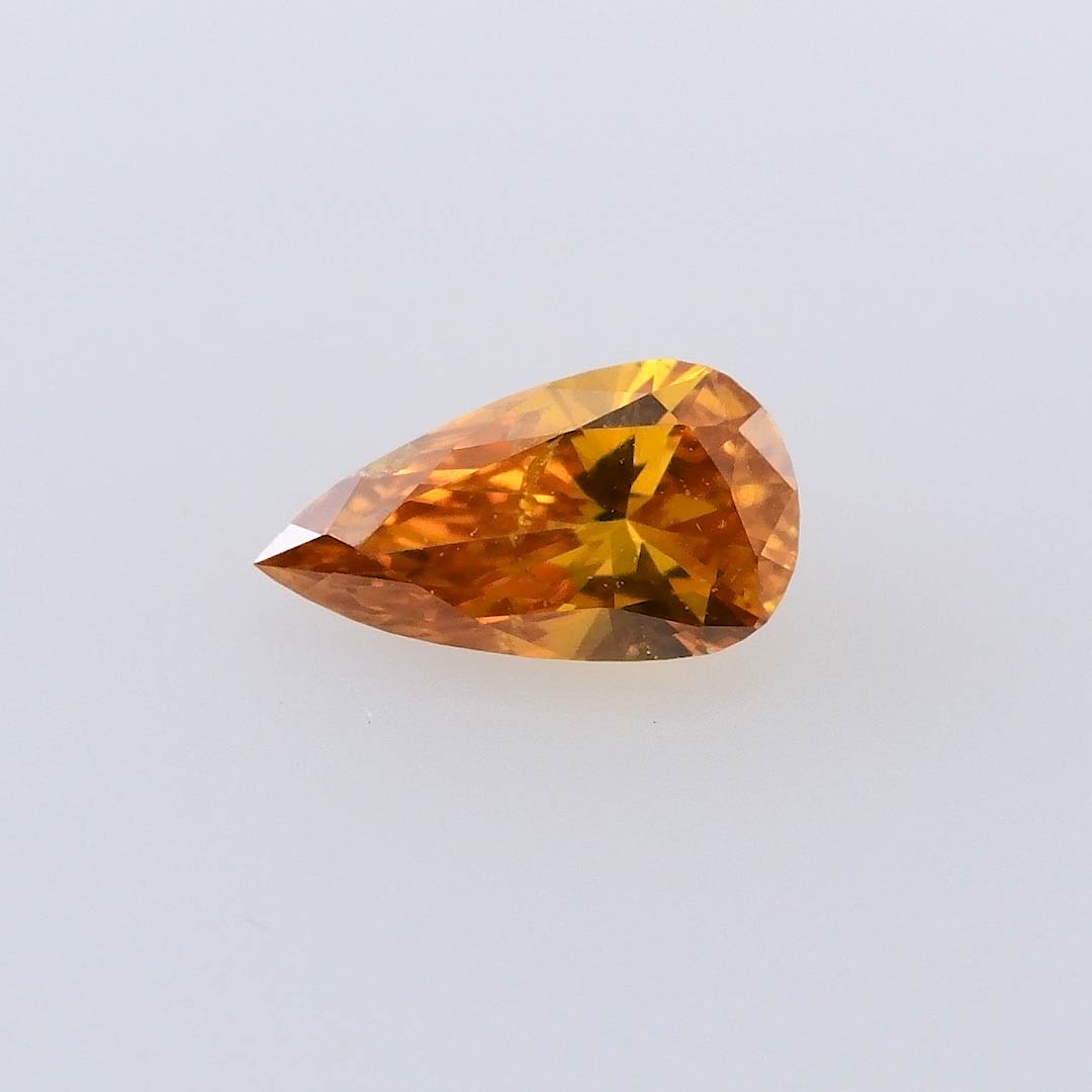 0.16 carat, Fancy Deep Yellowish Brownish Orange Diamond, Pear Shape ...