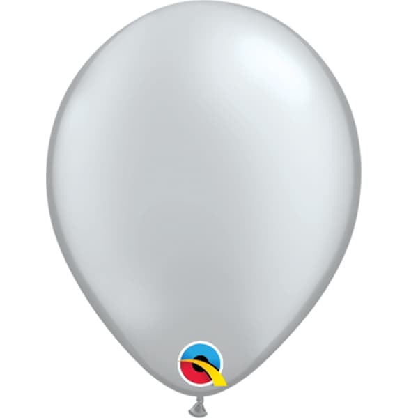 5 Metallic Silver Latex Balloons 100pk | Go International, UK