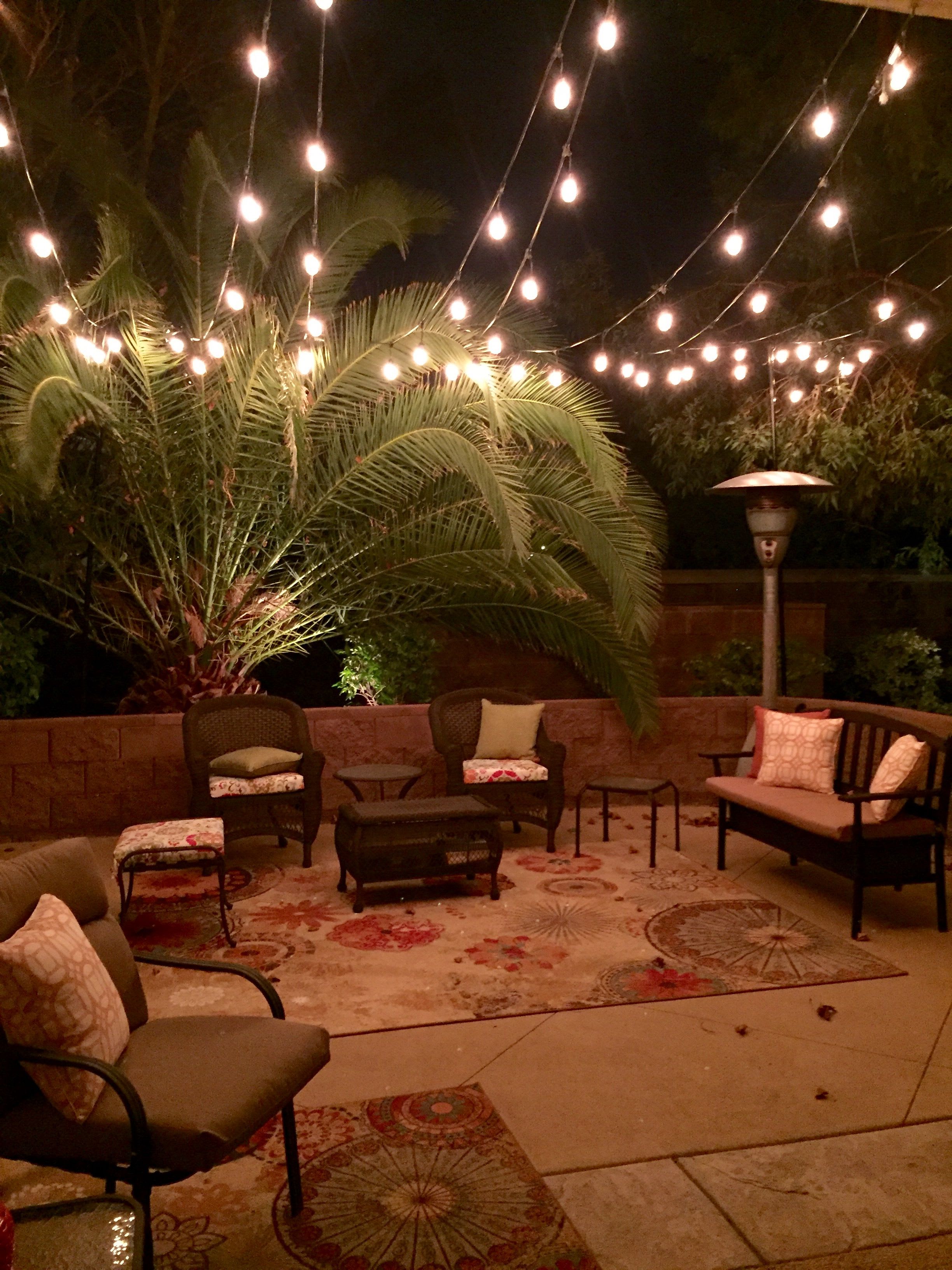 How to string outdoor patio lights