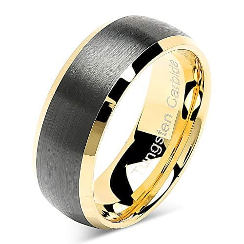 100S Jewelry - Tungsten Rings for Men Women Wedding Band Black Matte ...