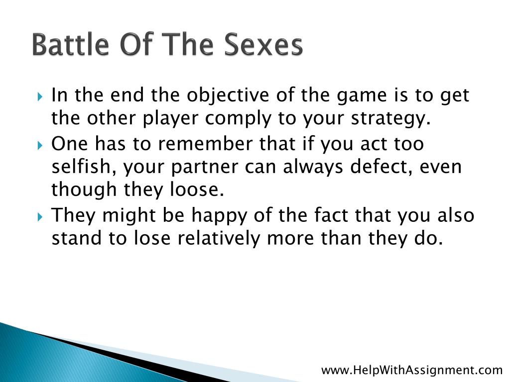 PPT - Game Theory-Battle Of the Sexes at HelpWithAssignment.com ...