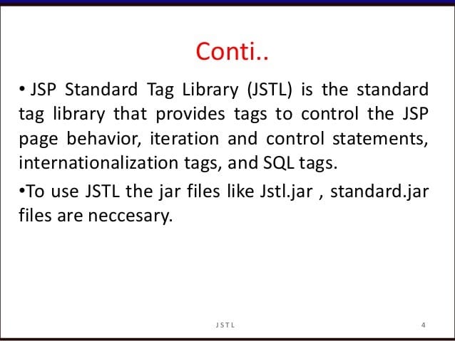 jstl ( jsp standard tag library )