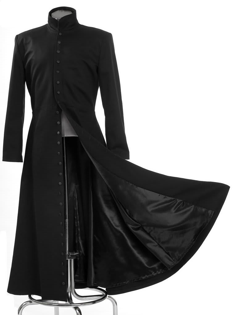 Gothic_Master Neo Cosplay Costume Black Long Trench Coat - Funtober