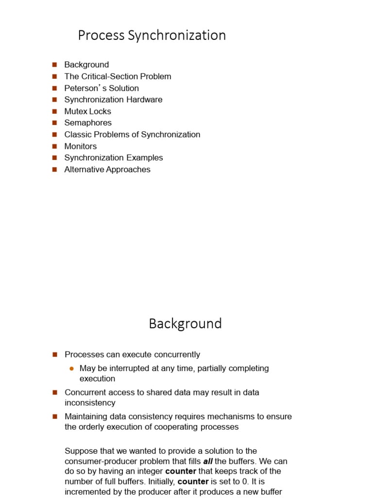 Process Synchronization (Concurrent Process) | PDF | Thread (Computing ...