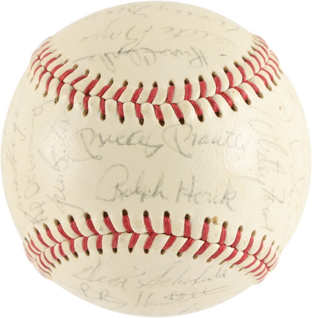 1966 New York Yankees Team Signed Baseball (PSA)