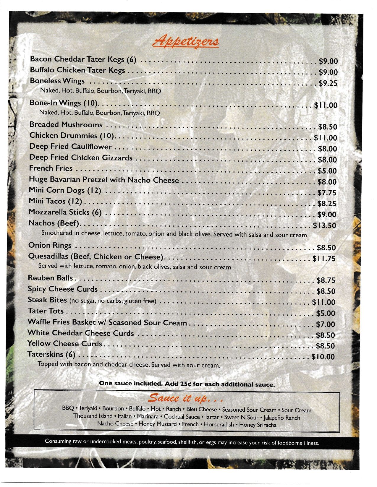 Local Food Menu | Veseli, MN | Brewster’s Bar & Grill