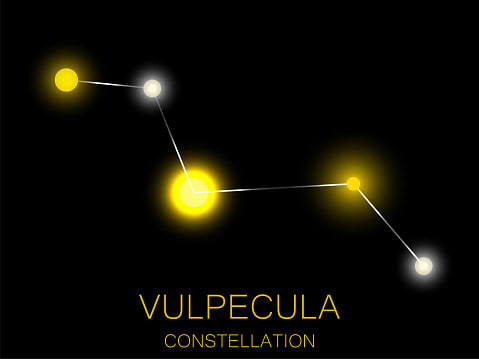 Rasi Bintang Vulpecula Bintang Kuning Cerah Di Langit Malam Sekelompok ...