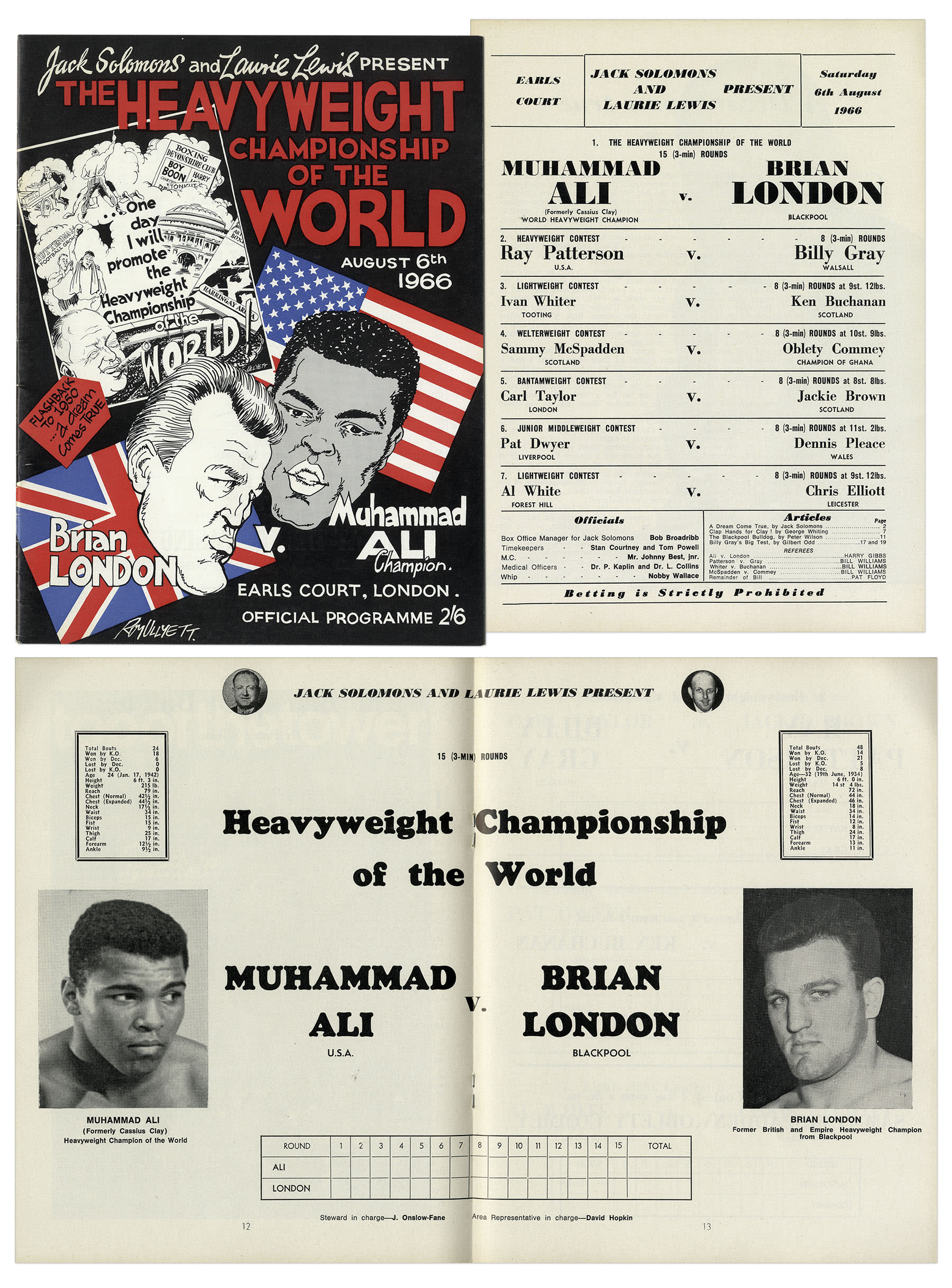 Lot Detail - Muhammad Ali vs. Brian London 1966 Fight Program