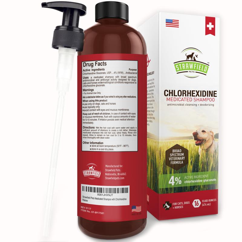 Chlorhexidine Shampoo For Dog, Cat 16 Ounce Medicated Antiseptic P ...