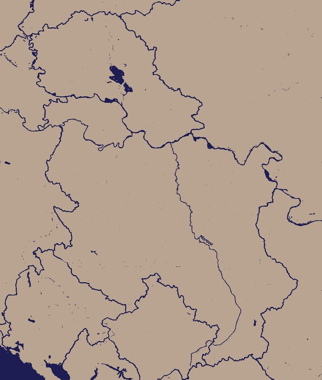 Map of Serbia and surroundings with rivers and borders. : r/territorial_io