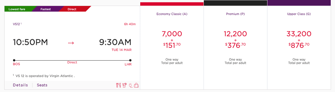 Virgin Atlantic offering 30% off redemptions to select destinations in ...