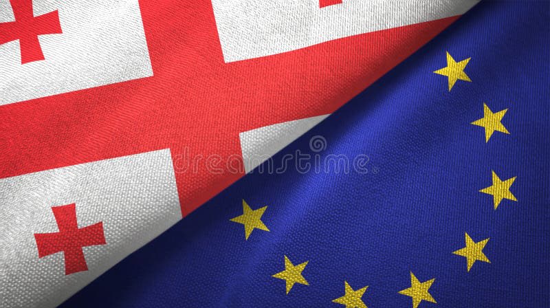 Flag Of European Union And Georgia Stock Illustration - Illustration of ...