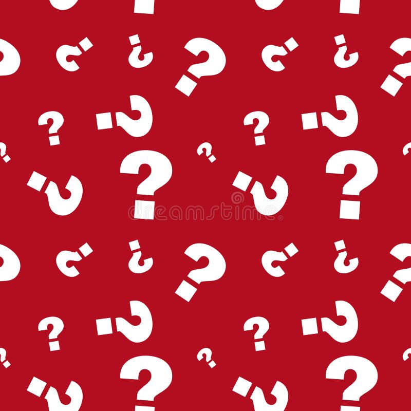 Red Ask Question Repeat Seamless Pattern Doodle Cartoon Style Wallpaper ...