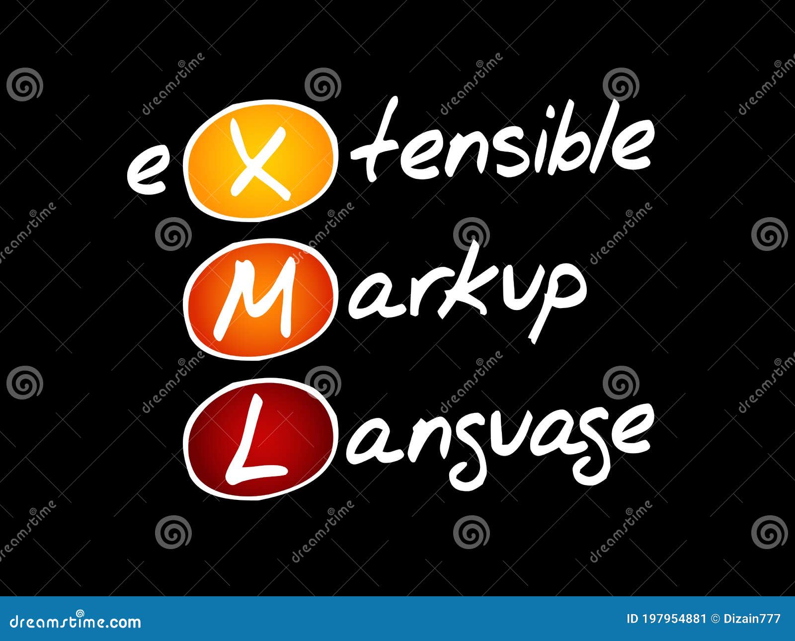 XML - EXtensible Markup Language Stock Illustration - Illustration of ...