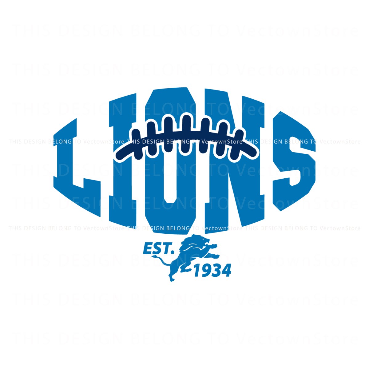 Football NFL Lions Est 1934 SVG