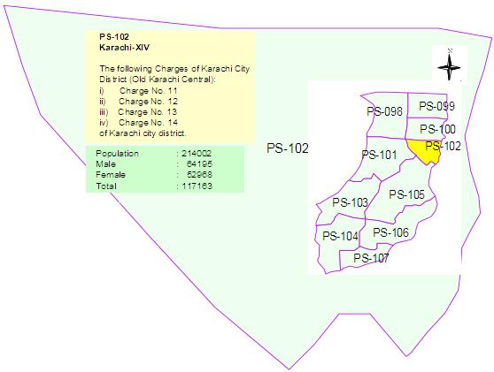 PS 102 Karachi Constituency Map – Paki Mag