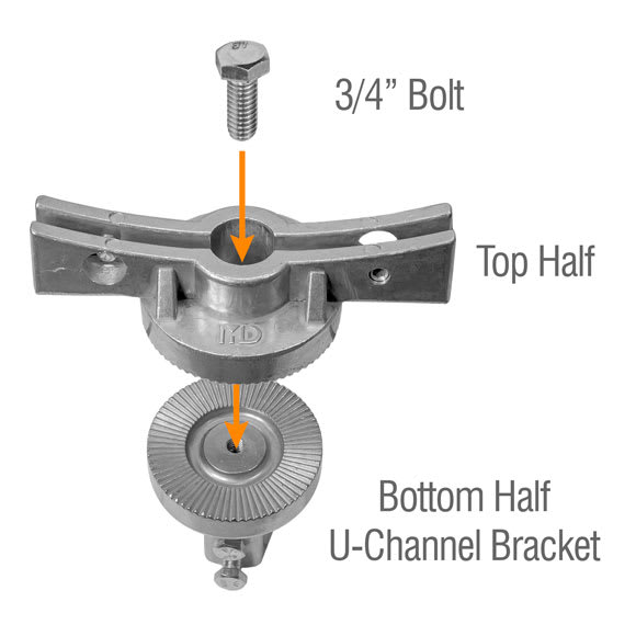 Adjustable U-Channel Bracket For Flat Blade Street Name Signs - Save 10%