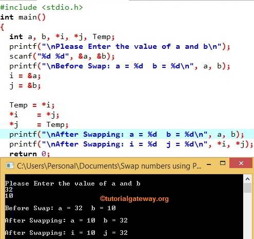 C Program to Swap Two Numbers