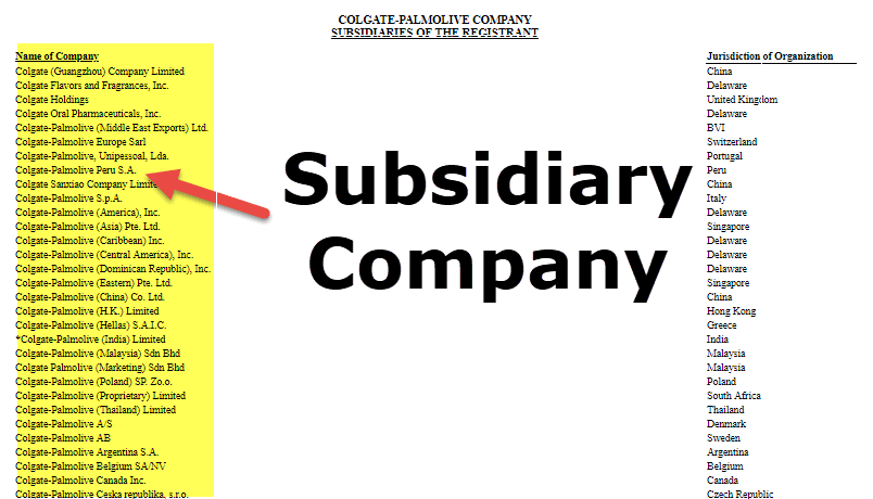 Subsidiary Structure