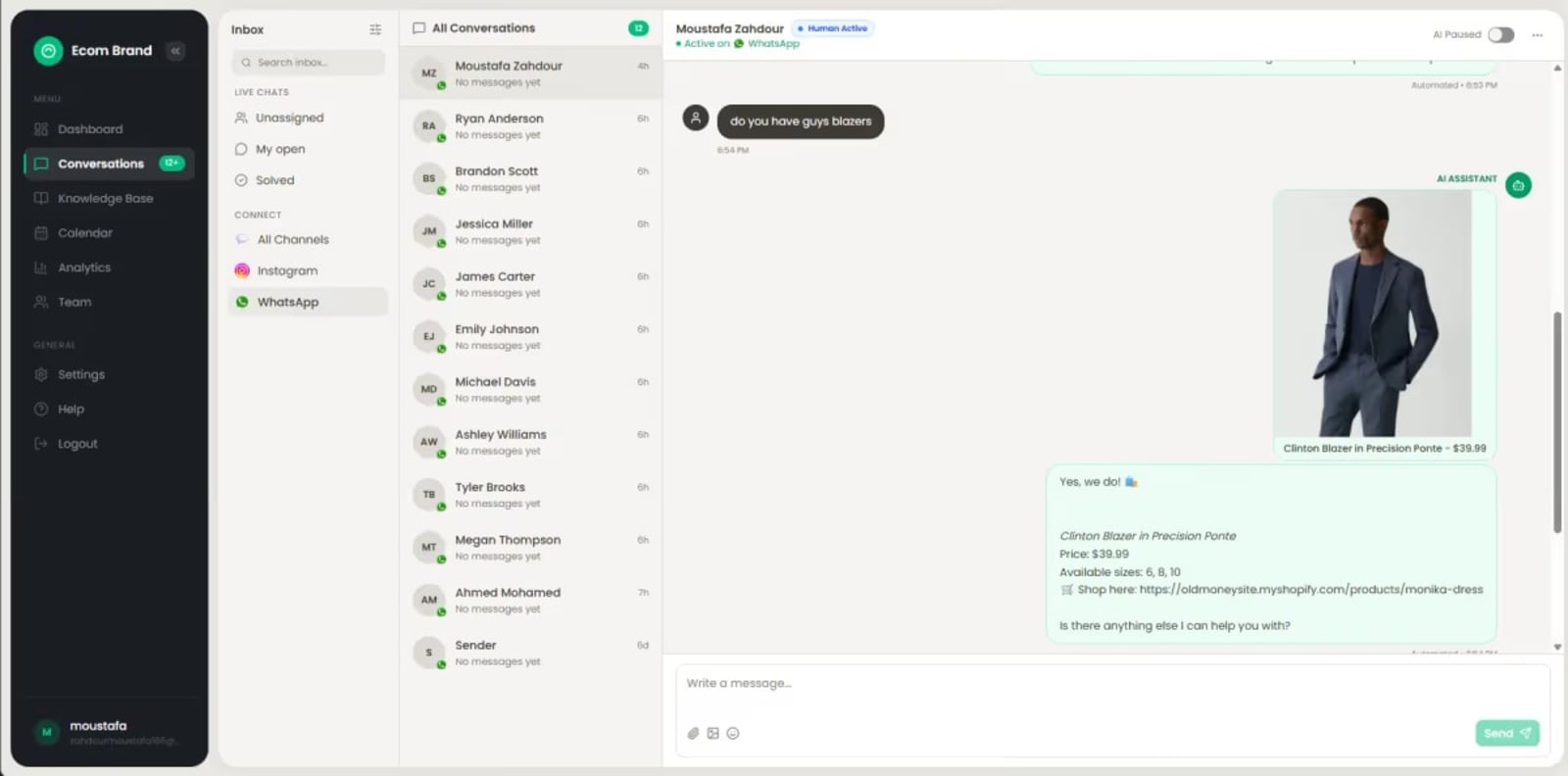Ecommerce AI Customer Service AI Solution screenshot 2