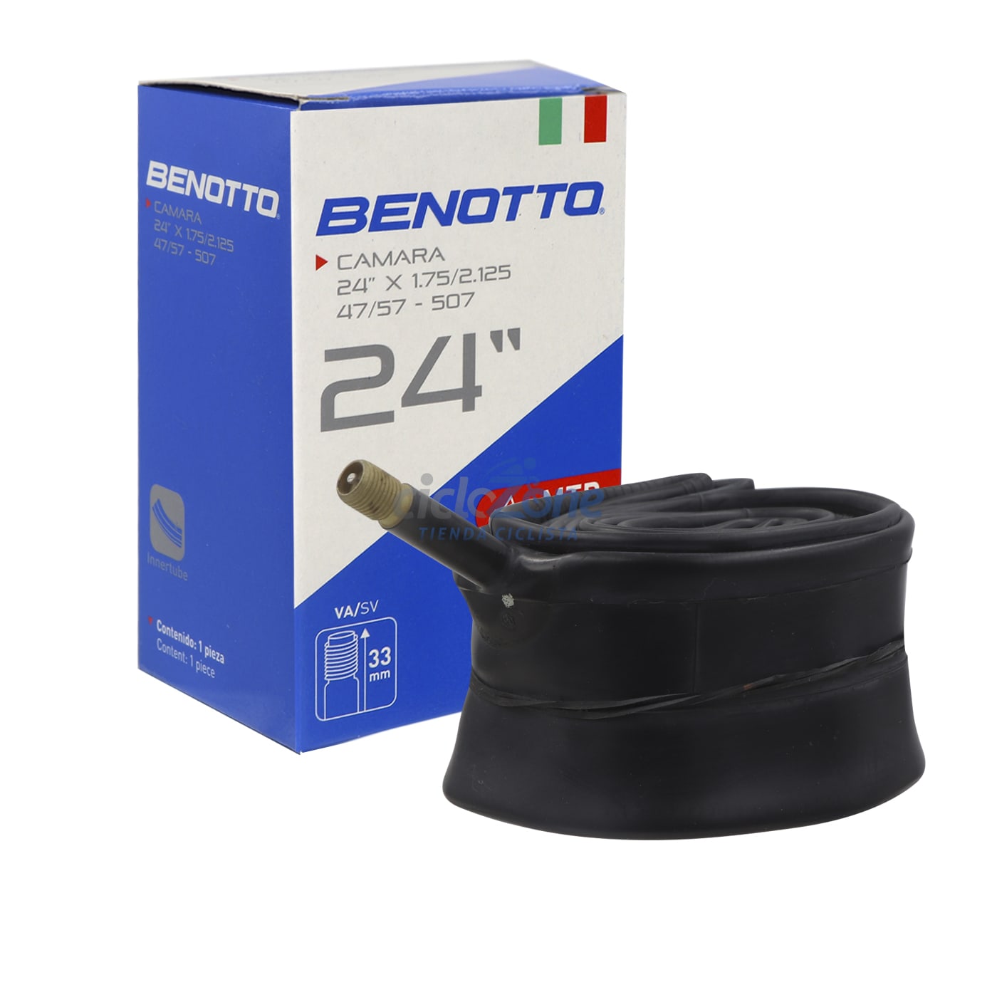 CAMARA 24 X 1.175/2.125 V.A. 33MM  BENOTTO CAJITA 