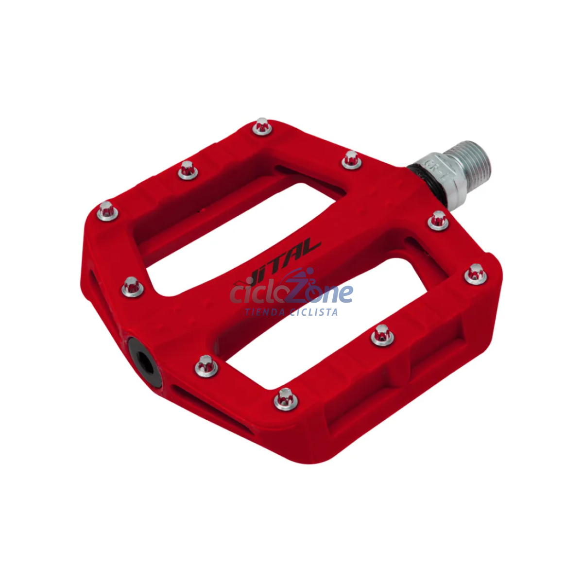PEDAL PLATAFORMA VITAL ROJO 9/16 NYLON EJE CR-MO  