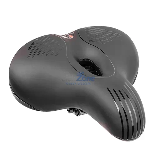 ASIENTO CITY BIKE NEGRO ROMBOS ROJOS A.P MARILUZ  