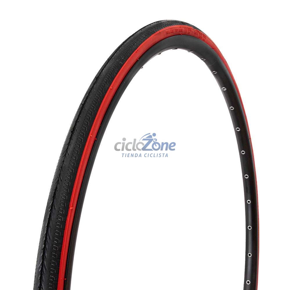 LLANTA 700X23C NEGRA/ROJA DELI  S-195             