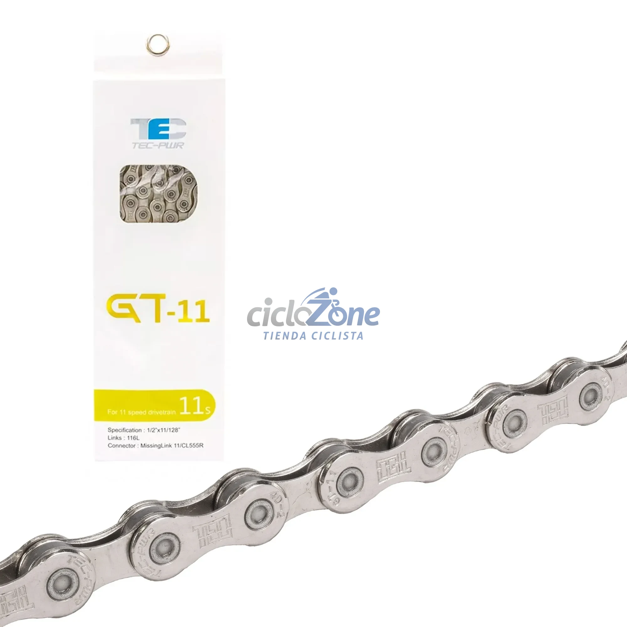 CADENA TEC 11V PLATA 1/2 X 11/128 116L GT-11      