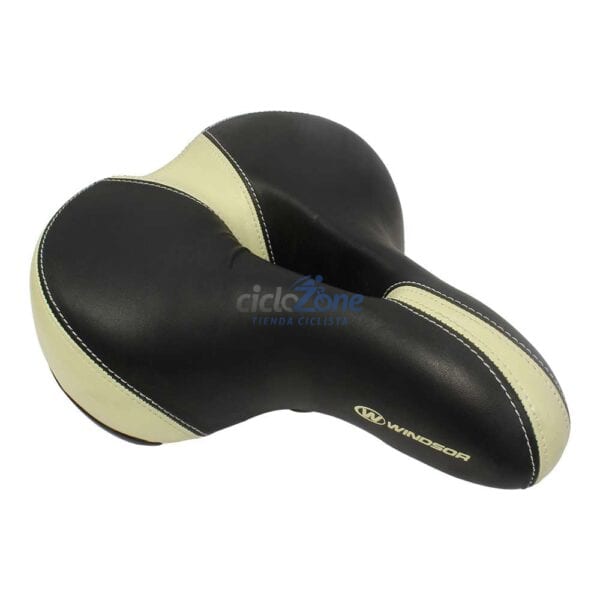 ASIENTO WINDSOR ERGONOMICO NEGRO/CREMA CON AMORTIG