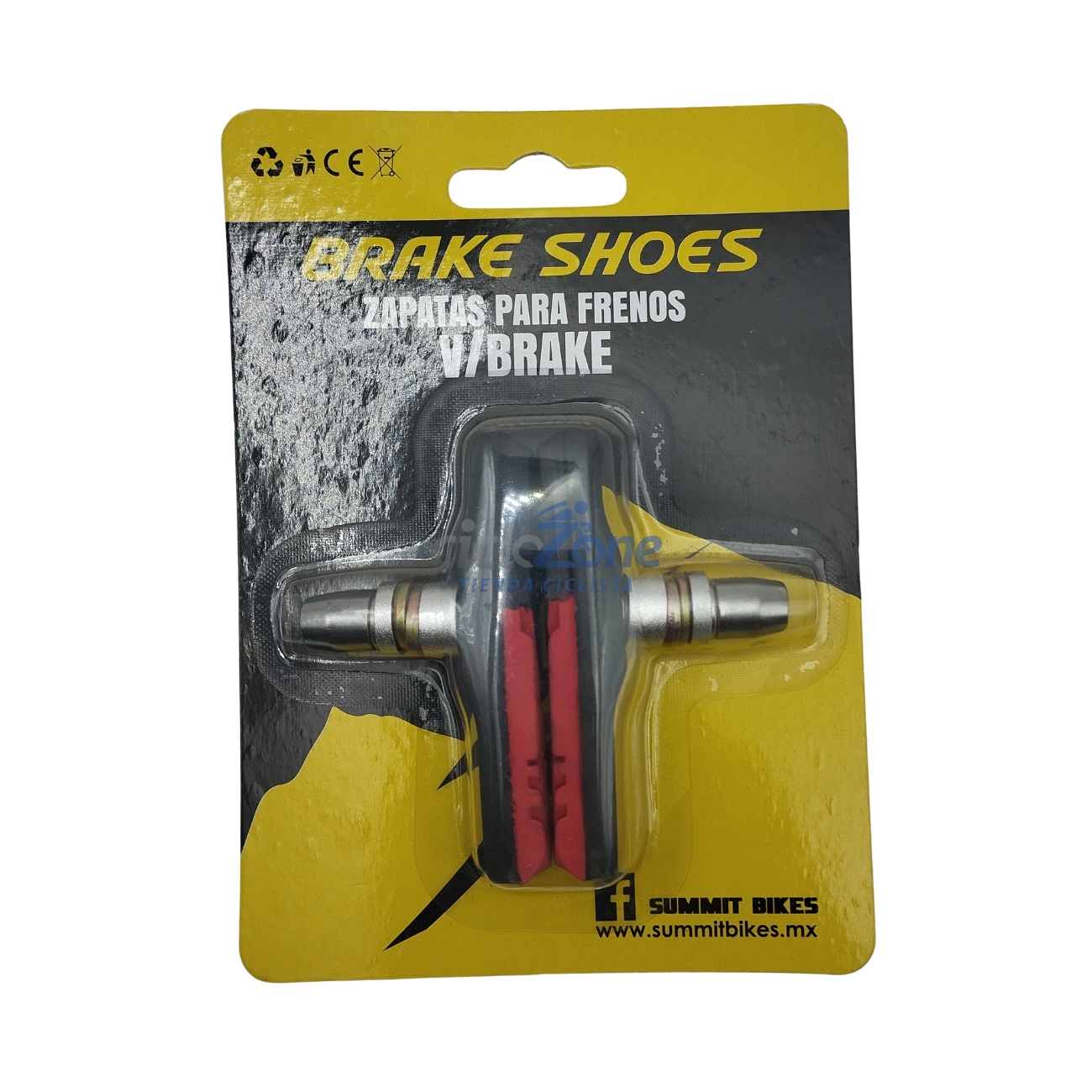 ZAPATAS FNO V BRAKE SUMMIT 72MM DIR NGO/ROJO SM115