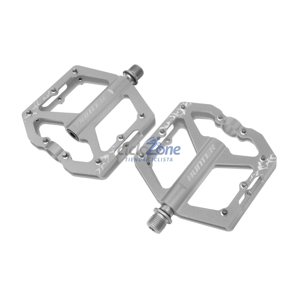 PEDAL HUNTER 9/16 ALUMINIO PLATA BAL SELL PINS REM