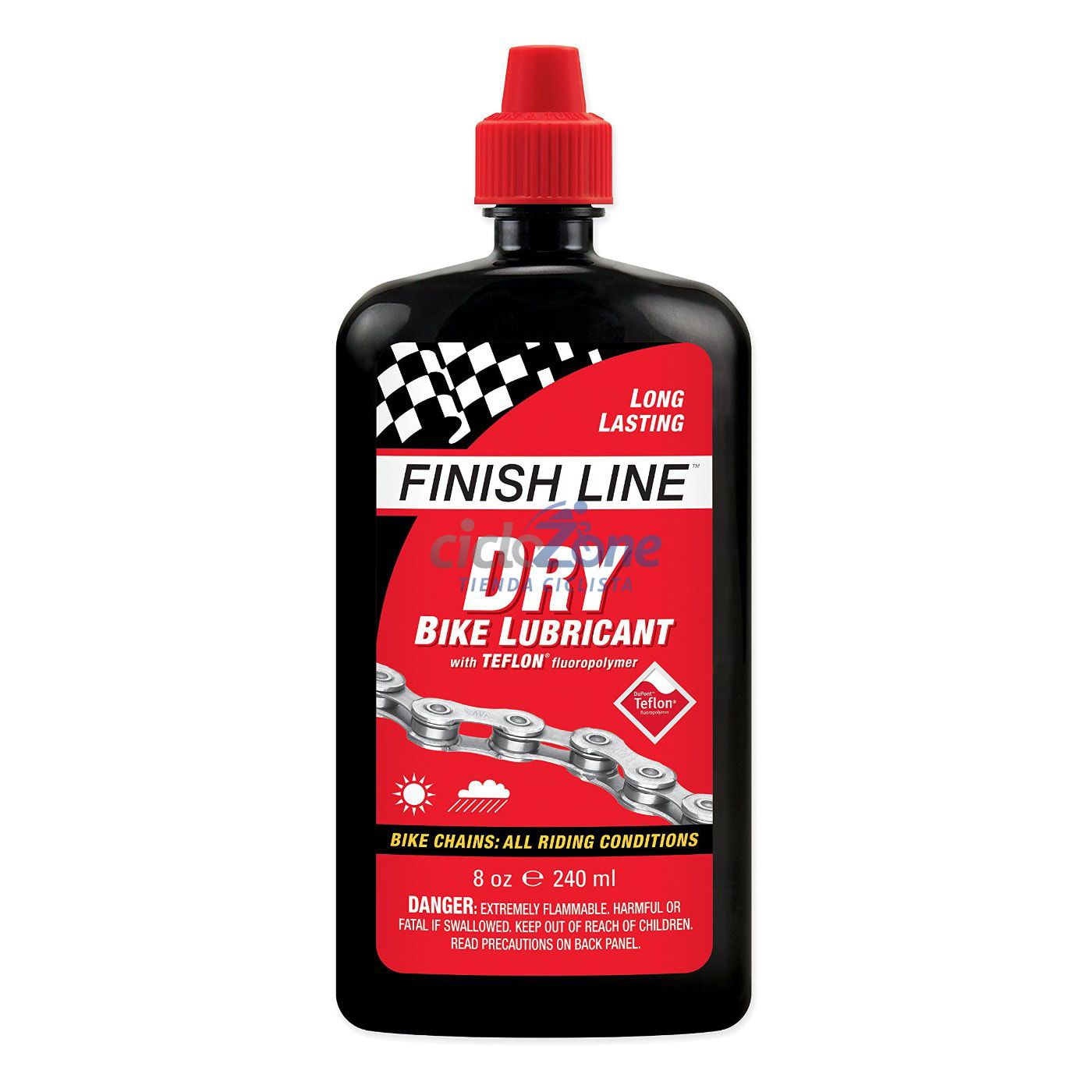 LUBRICANTE FINISH LINE 8OZ/240ML SECO ROJO        