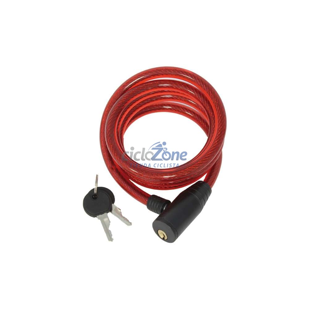 CANDADO DE CABLE WINDSOR 10X2000MM ROJO