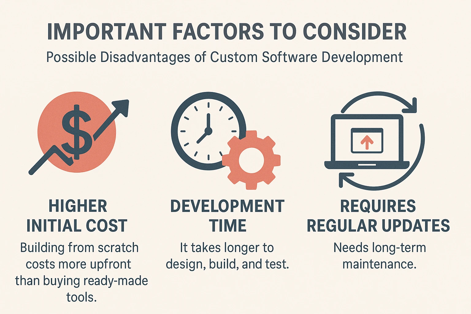 Disadvantage of Custom Software Development