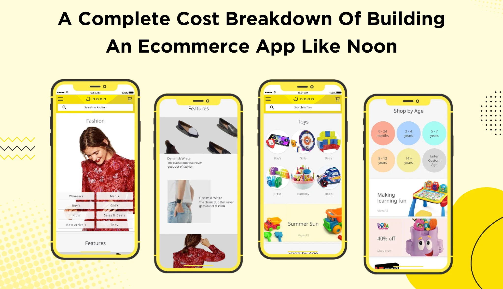 cost breakdown of building an Ecommerce App Like noon