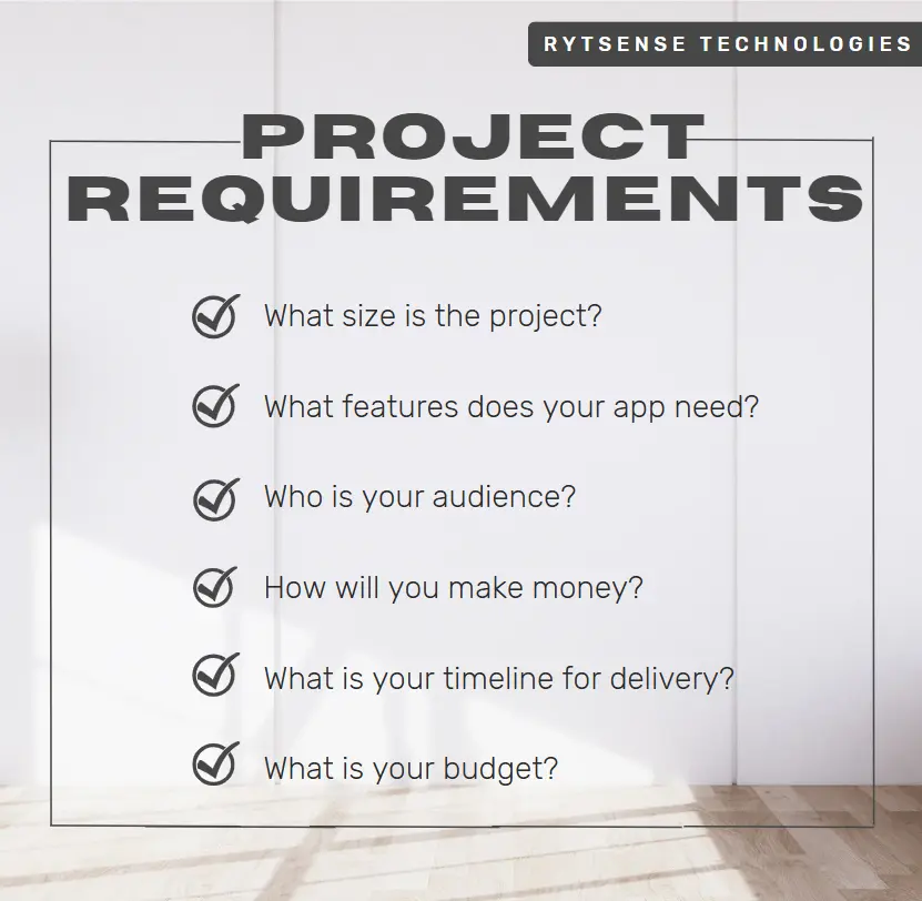 Hire React developers Project requirements