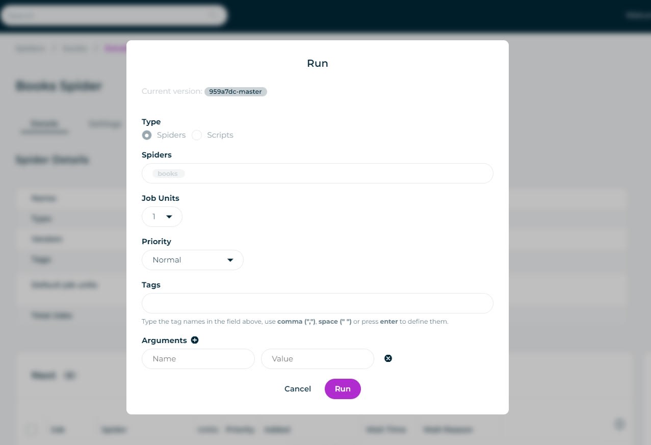 Python Scrapy Playbook - Scrapy Cloud Run Job Settings