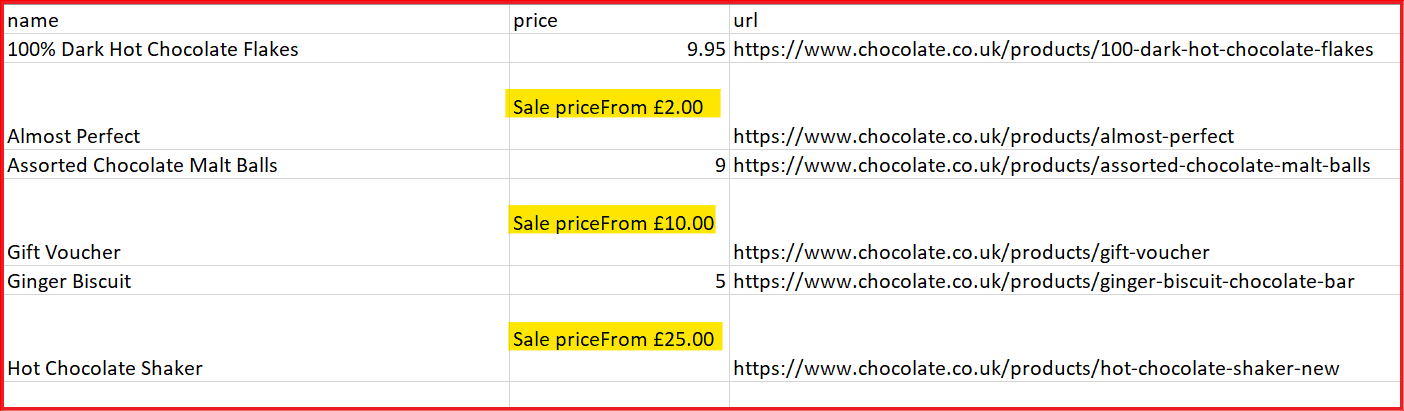 Part 1 CSV Snapshot