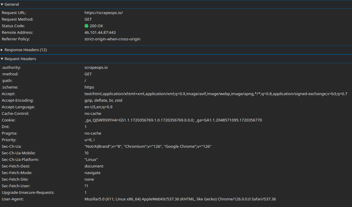 Network Tab Example