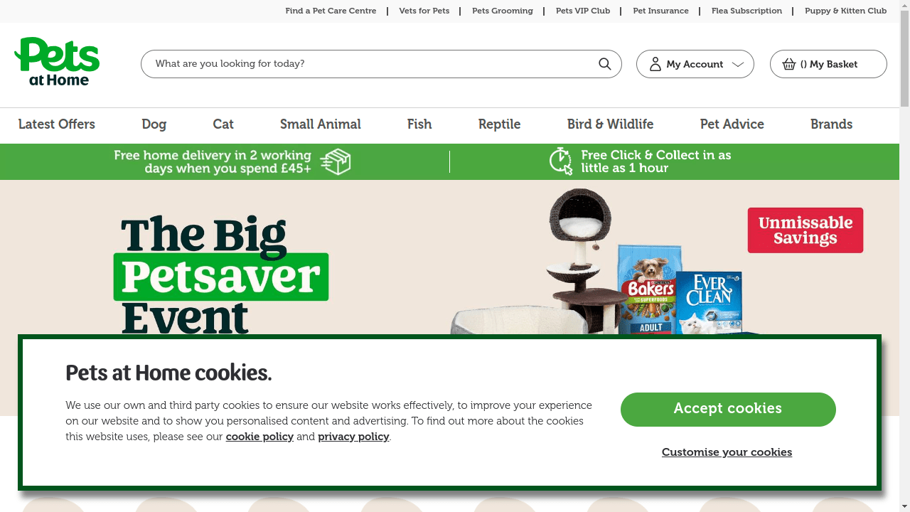 Petsathome Homepage with Proxy