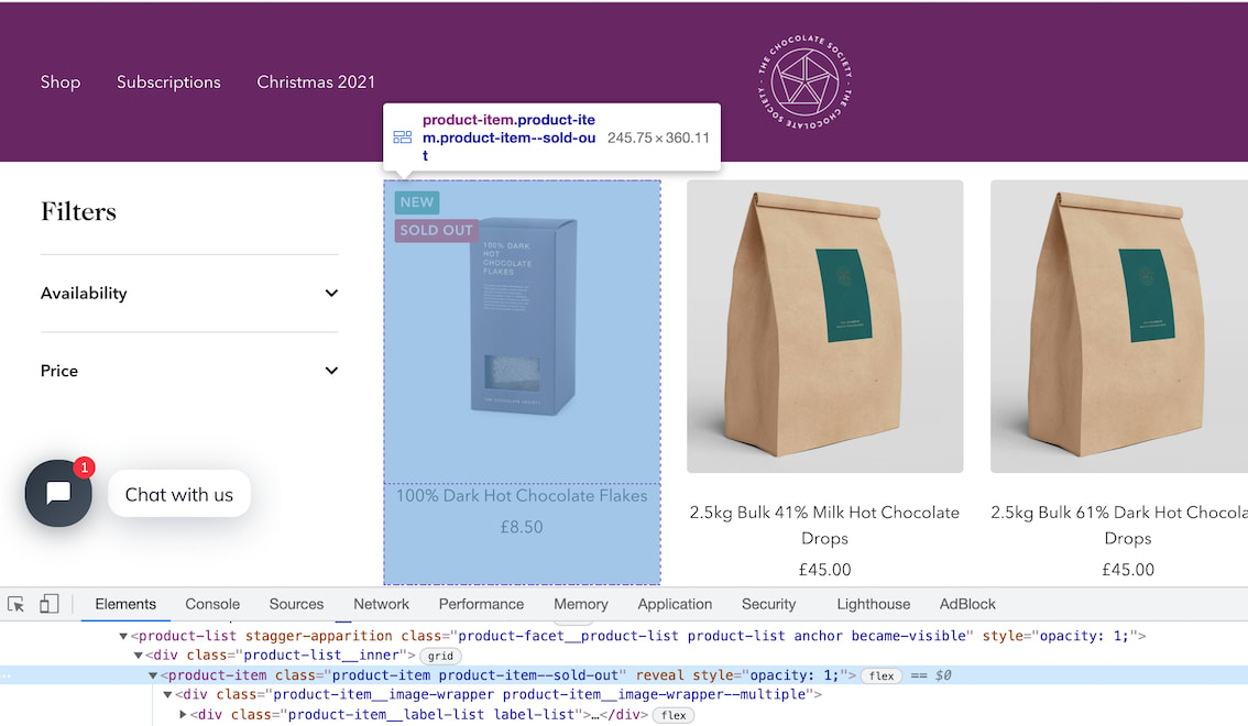 Product CSS Selectors