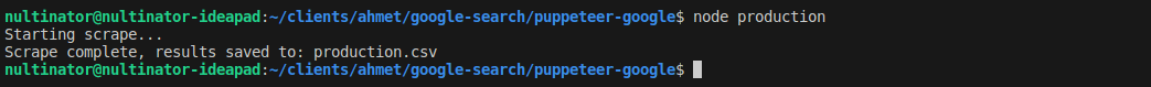 Command Line to Run Google Search Scraper