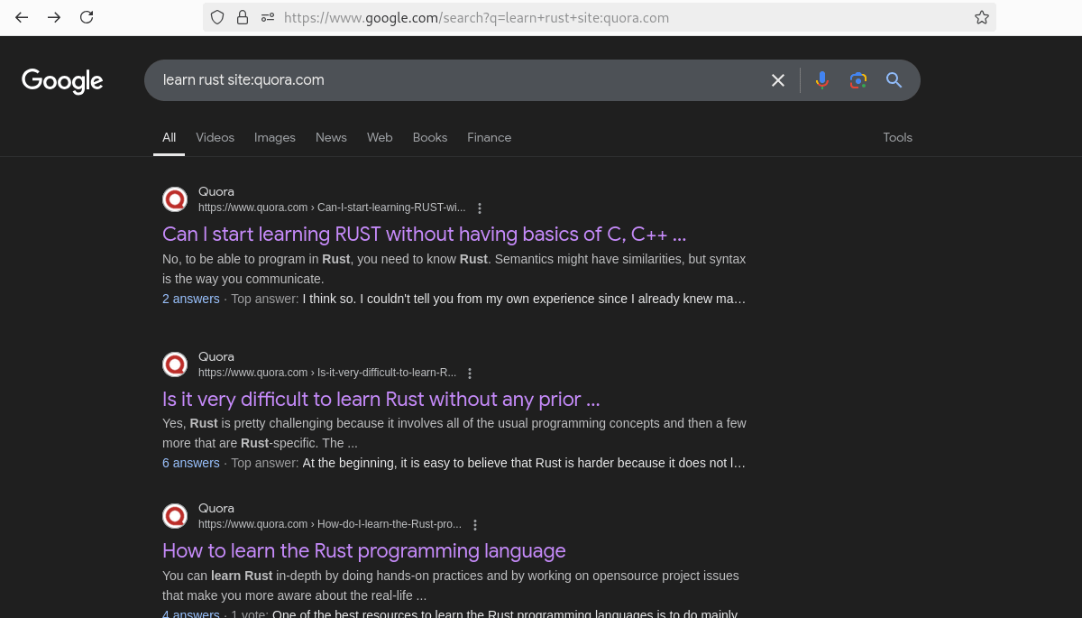 Quora Search Results