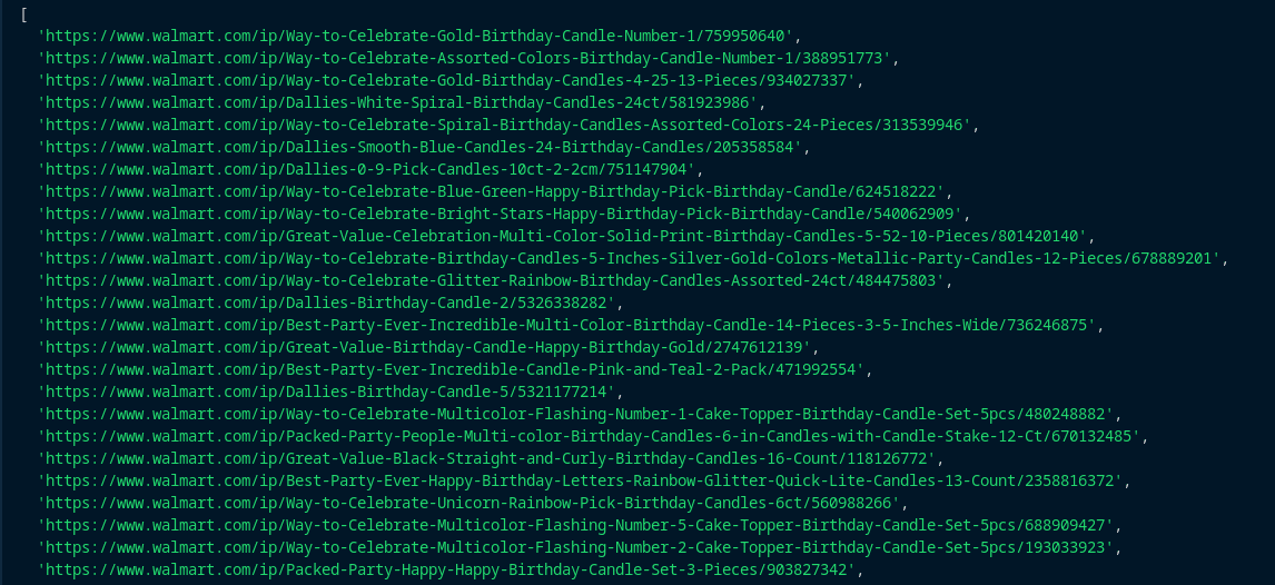 Product Urls CSV