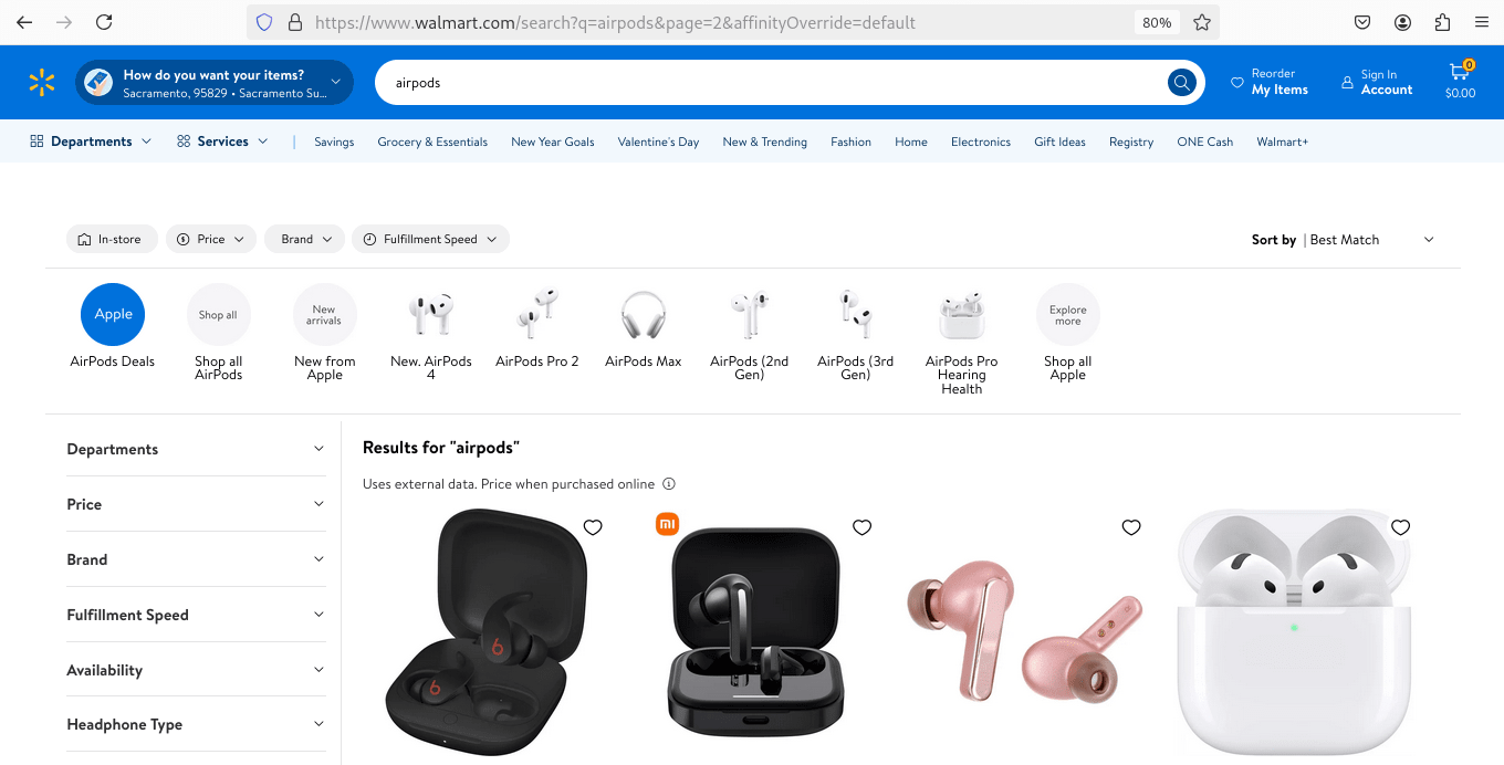 Walmart Search Result