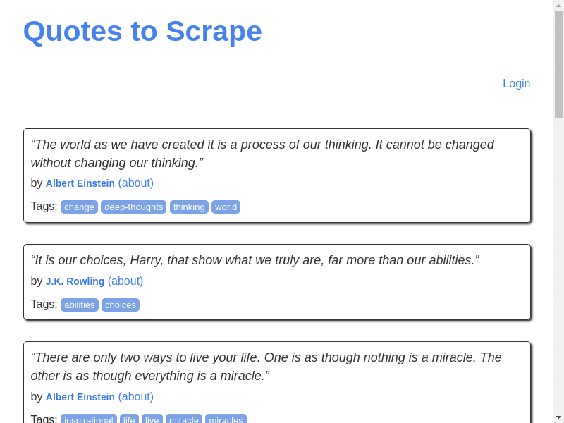 Quotes to Scrape Homepage